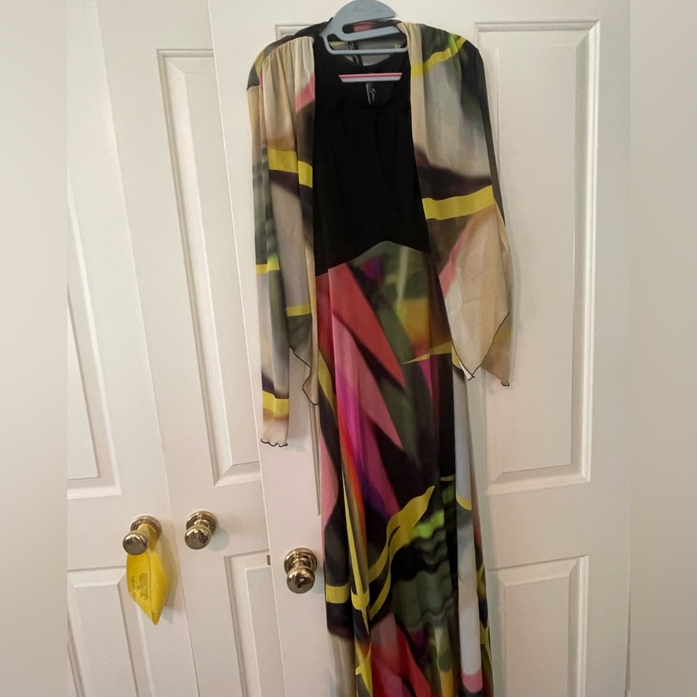 Elana Kattau Dress with a long sleeve cover up